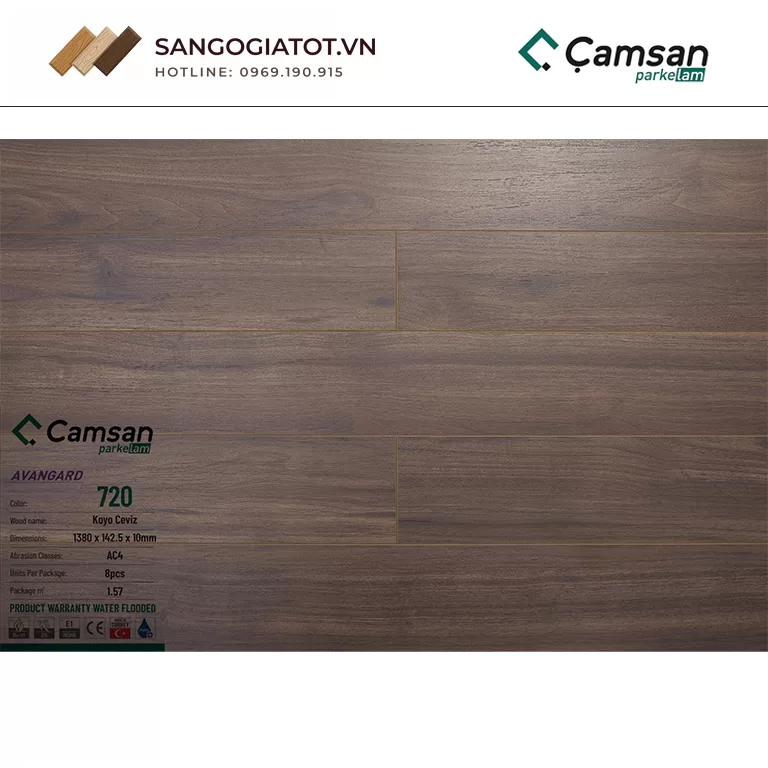 Sàn gỗ Camsan 10mm - 720
