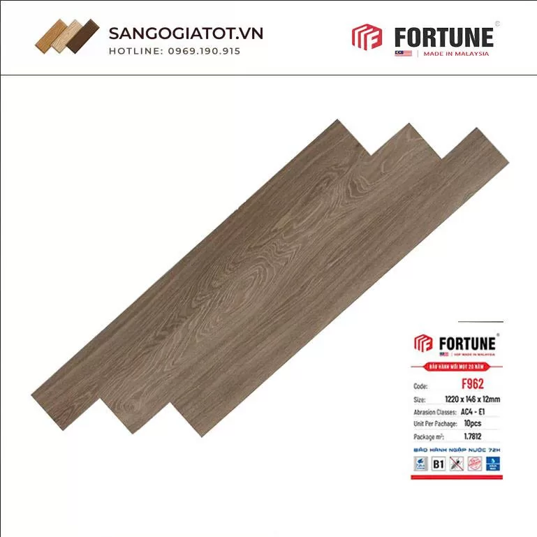 Sàn gỗ Fortune 12mm – F962