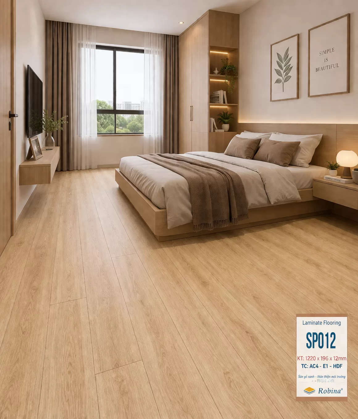 Sàn gỗ Robina 12mm bản to – SP012