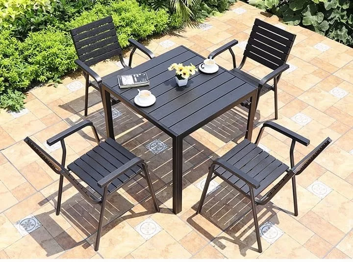 Bàn Ghế Gỗ Nhựa Ngoài Trời