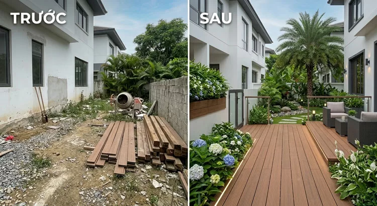 Ưu điểm nổi bật của sàn gỗ sân vườn