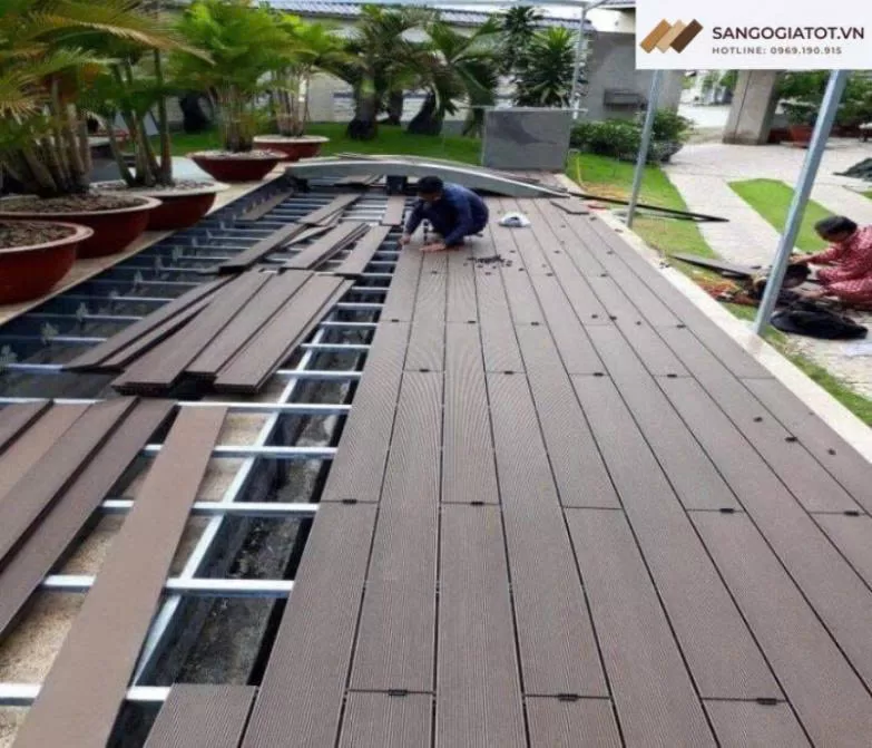 Sàn gỗ ngoài trời cao cấp, sang trọng hiện đại
