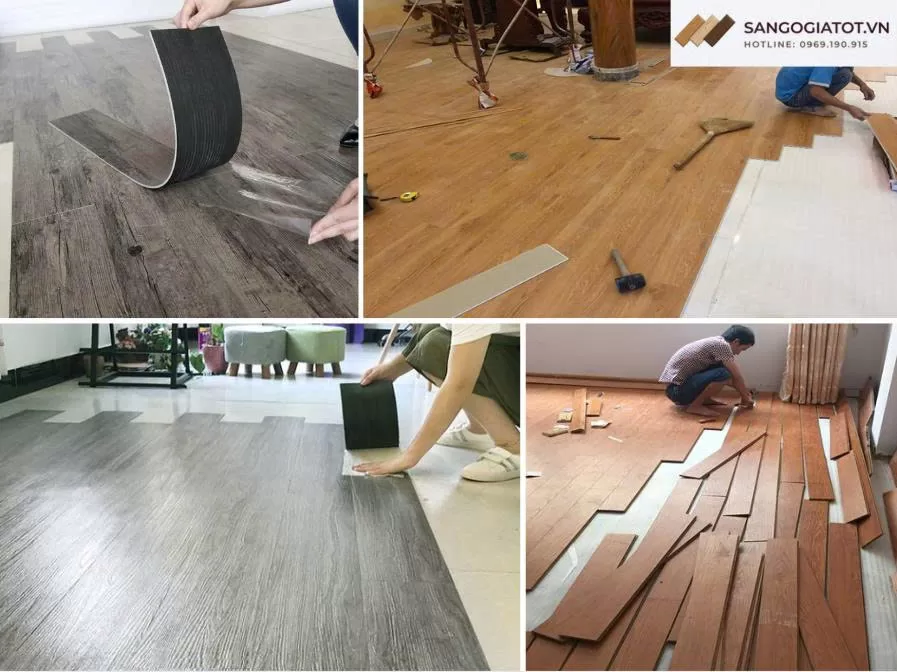 Thi công sàn nhựa giả gỗ tại Hà Nội giá tốt, thi công trọn gói